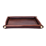 Cognac Bison Travel Valet Tray