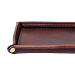 Cognac Bison Travel Valet Tray